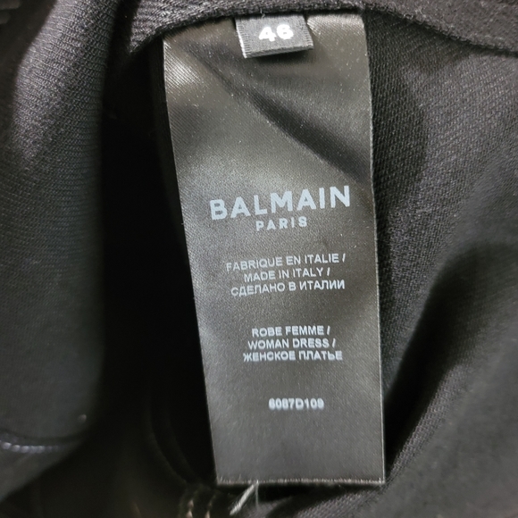 Authentic with Receipt- Balmain Short Topstitch Button Front Dress (46) (14US) - Picture 5 of 11